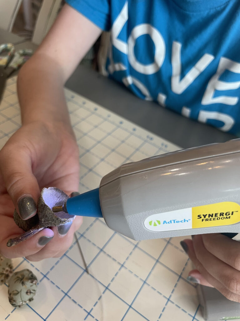 Gluing Fabric Acorns: A Simple Fall Craft 