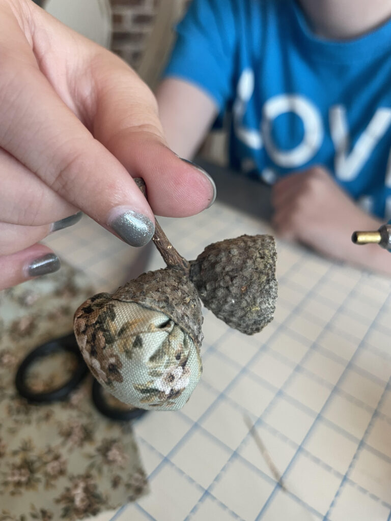 Gluing Fabric Acorns: A Simple Fall Craft 