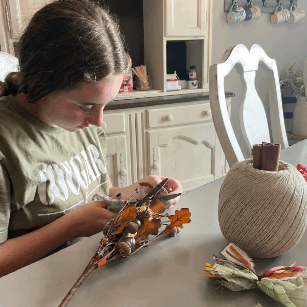 crafting gratitude - twine pumpkin