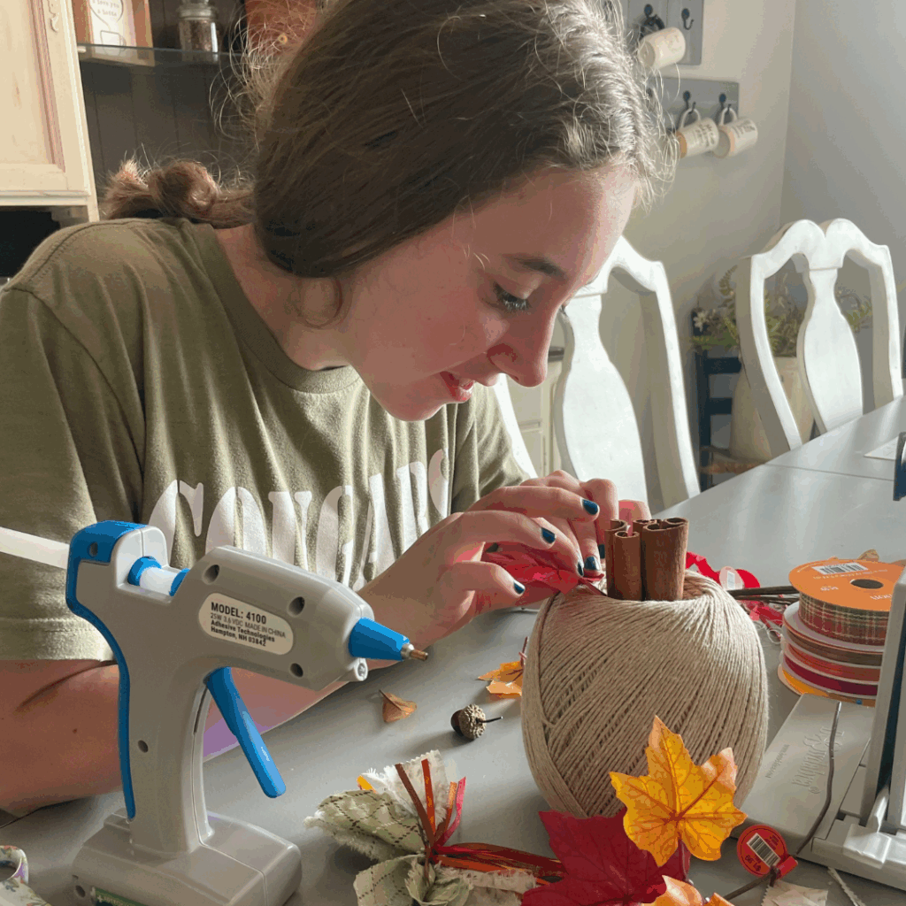 crafting gratitude - twine pumpkin
