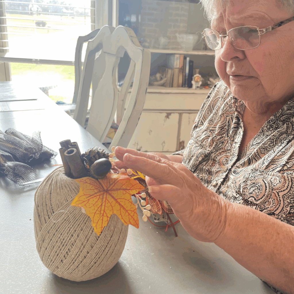 crafting gratitude - twine pumpkin